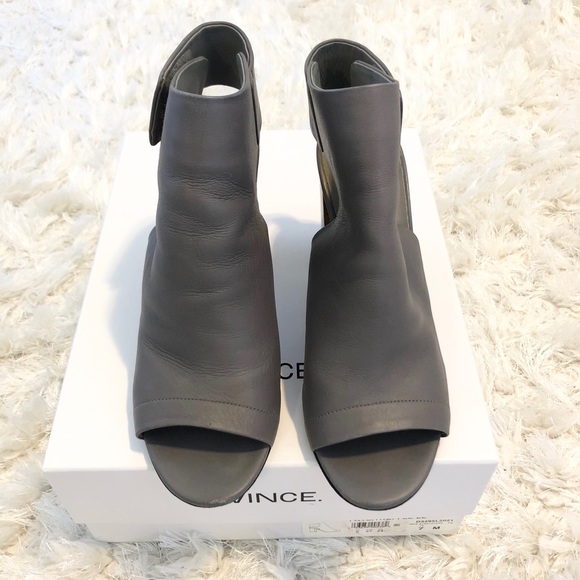 Vince Truffle Le Faye Leather Peep Toe Booties - Picture 5 of 10